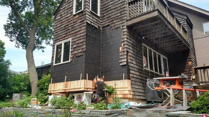 Replacing cedar shake siding